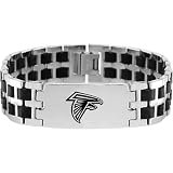 Team Titanium Atlanta Falcons Steel & Rubber Link Bracelet