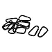 uxcell 10 Pcs Black D Shaped Aluminum Alloy Carabiner Hook Keychain