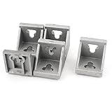 uxcell　アングルブラケット　直角ブラケット　コーナーブレース　家具シェルフ　シルバートーン　５個入り