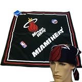 NBA MIAMI HEAT BASKETBALL FANDANA BANDANA SCARF BLACK RED WHITE UNISEX LICENSED 22" BY 22"