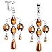 Handcrafted Austrian Crystal Copper Epiphany Chandelier Clip Earrings