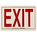 Brady Red On Green Color Glow-In-The-Dark Exit And Directional Sign, Legend "Exit"