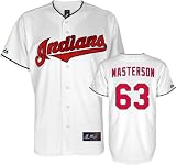 Justin Masterson Jersey: Adult Majestic Home White Replica Cleveland Indians Jersey