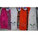 Embroidered Mesh Lacrosse Shorts (Size & Style=White/Pink Madras-X-Large)