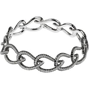 Genuine IceCarats Designer Jewelry Gift 14K White Gold 14Kw W/Bl Rho Blck & Wh Dia Br. 7 3/4 Ct Tw 14Kw W/Black Rhodium Black And White Diamond Necklace 14Kw W/Bl Rho Blck & Wh Dia Br In 14K White Gold