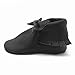 SAYOYO Black Bow Tassels Soft Sole Leather Infant Toddler Prewalker Shoes (6-12 Months, Black)