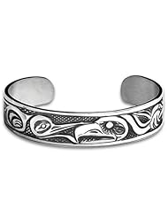 Sterling Silver Gentle Strength Northwest Coast Native American Bracelet. Made in USA.