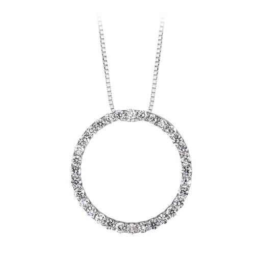 Click here for Platinum 1/2 ct. Diamond Circle Pendant with Chain prices