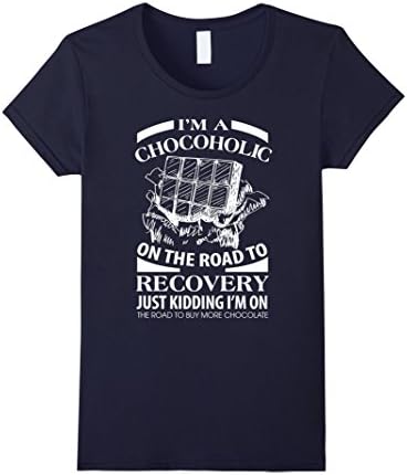 Women's I'm A Chocoholic On The Road To Recovery Large Navy