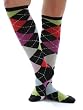 Argyle Knee High Socks Multi Colored Womens