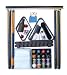 Billiard Pool Table Accessory Kit W/ Dark Marble - Swirl Style Ball Set Mahogany Finish