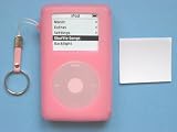 New iPod 4th (20GB/40GB/U2/Photo) Silicone Skin Case (Pink) + Finger Strap + Screen Protector