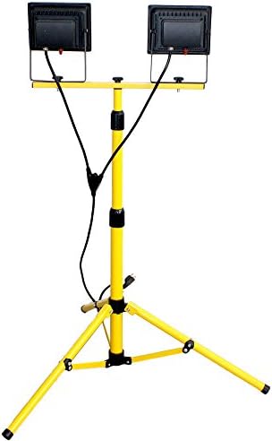 RANTOON 40w Portable Tripod Work Light Floodlight 2pcs 20w Lamp Black Light House Yellow Bracket
