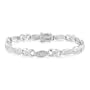 Sterling Silver Diamond Accented Hugs and Kisses Bracelet 7.25"