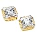 14K Two Tone Gold Created Moissanite Earring