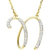 14K Yellow Gold 1/8 ct. Diamond Initial 