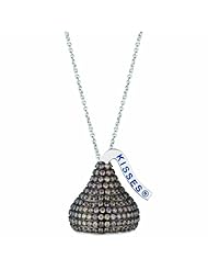 Hersheys Kiss Chocolate Diamond 3D Pendant 14k White Gold (4.00ct)
