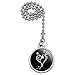 GRAPHICS & MORE Treble Bass Clef Heart Music Black Ceiling Fan and Light Pull Chain