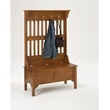 Storage Bench with Coat Rack – Cottage Oak Storage Bench with Coat Rack – Cottage Oak