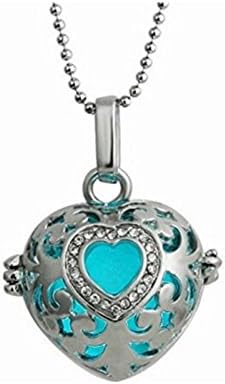 GDSY Hot Hollow Loving Heart Glow in the Dark Balls Locket Pendant Necklace
