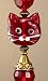 Blushing Red Cat Lampwork Glass Ceiling Fan Pull / Light Pull