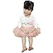 Jastore Kids Girl Cute 2PCS Flower Clothing Set Long Sleeve Top +Pink Tutu Skirt