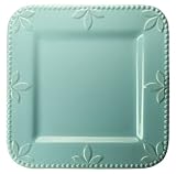 Signature Sorrento 9-Inch Square Salad Plates, Set of 4, Tuscan Blue