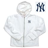 New York Yankees MLB Girls Lucky Full Zip Hooded Jacket (White)