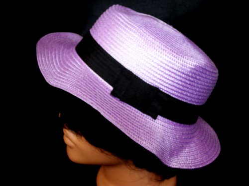 Skipper hat boater hat straw design (Lavender)