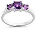 Jewelry : Sterling Silver Amethyst Three-Stone Ring
