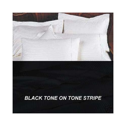 300TC Egyptian Cotton CALIFORNIA KING BLACK STRIPE SHEET SET BY MARRIKAS