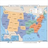 Universal Map U.S. History Wall Maps - U.S. Today, With Dates of Statehood 30206