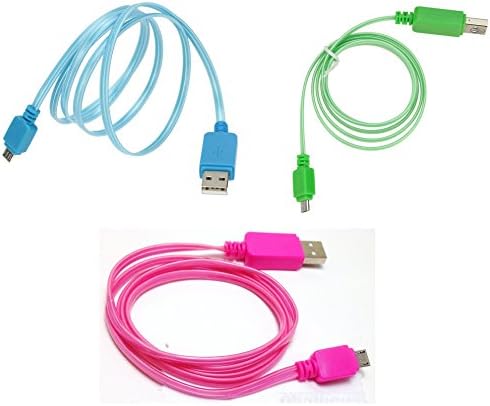 Visibleyoaoo® 4pcs Buy 3 Get 4 Micro USB LED Charger, Light up Charging Cable Visible Current Charger &amp; Sync Cable for Samsung Galaxy S3 S4 S2 HTC Blackberry Android Smartphones, Tablets, Sony (Blue&amp;green&amp;pink)