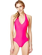 Halterneck Cut-Out Swimsuit