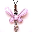 Cell Phone/ Camera / Bag/ Charm Strap Beautiful Diamond Pink Butterfly