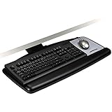 3M Knob Adjust Keyboard Tray, Standard Platform with Antimicrobial Gel Wrist Rest and Precise Mouse Pad, 17-inch Track, Black (AKT60LE)