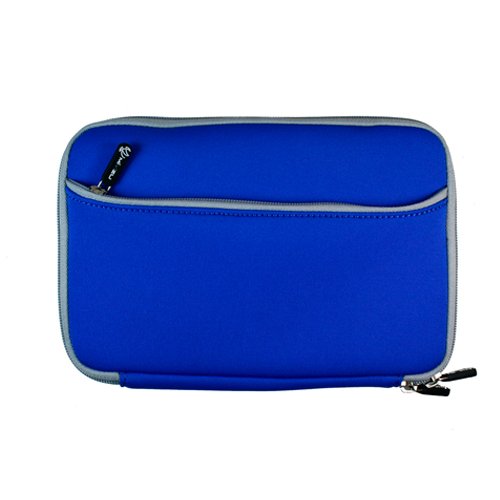 Blue Mivizu Apple iPad tablet case neoprene cover for Apple iPad Wifi / 3G Model 16GB, 32GB, 64GB with dual zipper and front pocket