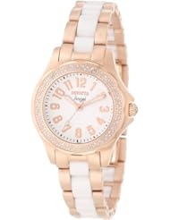 Invicta Womens 1781 Angel White Dial 18K Rose Gold Ion-Plated Stainless Steel Watch