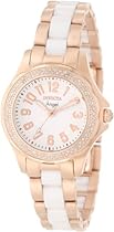 Big Sale Invicta Women's 1781 Angel White Dial 18K Rose Gold Ion-Plated Stainless Steel Watch