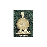 New Mexico Lobos Solid 10K Gold ''LOBOS'' Basketball Pendant
