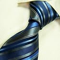 T4097 Designer Necktie Hand Made Blue Ties Stripes Necktie for Men 100% Jacquard Woven Pure Silk Mens Neck Tie Neckwear Set