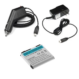 Standard Battery + Rapid Car Charger + Travel Charger for Sprint, Alltel, US Cellular HTC Touch Pro