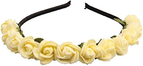 Lookcon Elegant Sweet Fashion All-match Rose Flower Hair Band(Milky White)
