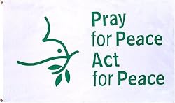 Peace "Pray for" Flag - 3 foot by 5 foot Polyester (NEW)