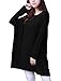 Allegra K Ladies Round Neck Long Dolman Sleeve Stretchy Loose Casual Blouse Large / US 14 Black