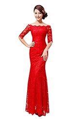 Ankle Length Lace-Up Elbow Length Sleeves Bateau Neck Evening Dress 