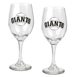San Francisco Giants MLB 2pc Wine Glass Set - Primary Logo by Great American Products