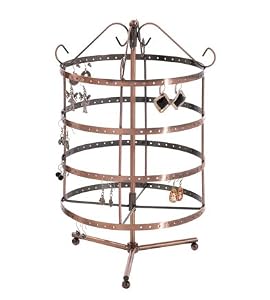 Présentoir porte bijoux ou manège, tourniquet à boucles d'oreilles (96 paires) - Cuivre