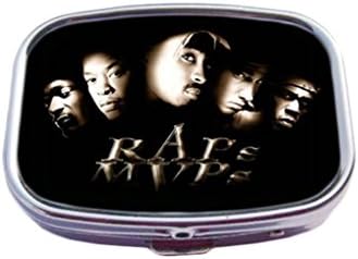 Hot 2pac Fashion Image Custom Unique Pill Case Medicine Tablet Holder two compartment Pillbox