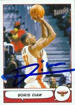 Boris Diaw Autographed/Hand Signed Basketball Card (Atlanta Hawks) 2005 Topps Bazooka #74